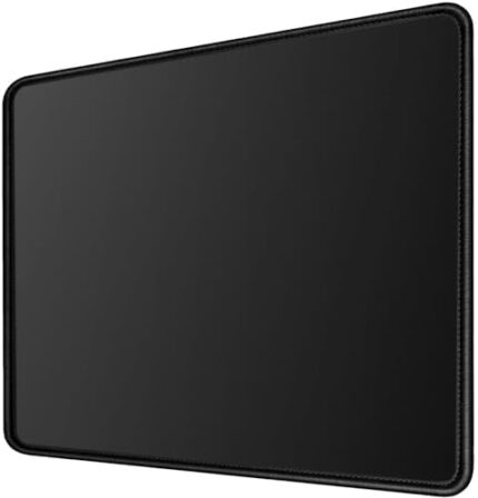 TONOS Black Mouse Pad 11 x 8 3/4 x 1/8 in. Basic Big Mouse Pad with Stitched Edges and Non-Slip Rubber Base, Premium-Textured Mousepad for Laptop, Computer & PC, Gaming & Working- Waterproof