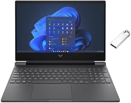 HP Victus 15.6" Full HD 144Hz Gaming Laptop | AMD Ryzen 5 7535HS | NVIDIA GeForce RTX 2050 | 8GB RAM DDR5| 512GB SSD | Backlit | Windows 11 Home | Bundle with 64GB USB Flash Drive, Mica Silver