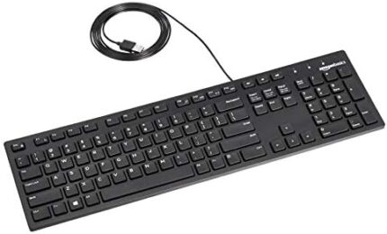 Amazon Basics Low-Profile Wired USB Keyboard with US Layout (QWERTY), Matte Black