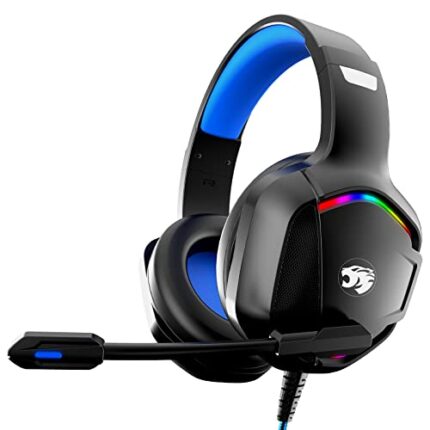 IMYB A36 Gaming Headset with Microphone for Pc, Xbox One Series X/s, Ps4, Ps5, Switch, Stereo Wired Noise Cancelling Over-Ear Headphones with Mic for Computer, Laptop, Mac, Nintendo, Gamer (Blue)
