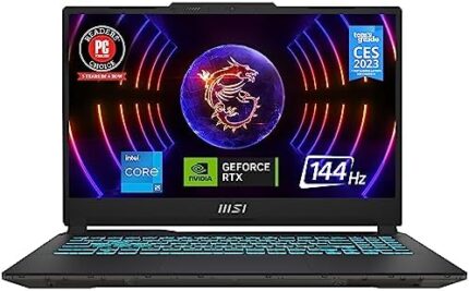 MSI Cyborg 15 Gaming Laptop: Intel Core i5-12450H GeForce RTX 2050, 15.6" FHD, 144Hz, 16GB DDR5, 512GB NVMe SSD, Type-C USB 3.2 Gen 1, Cooler Boost 5, Win 11 Home: Black A12UCX-276US