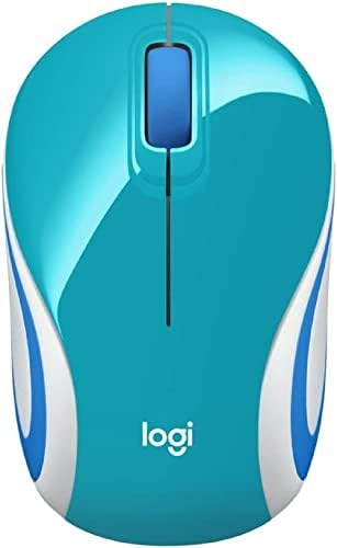 Wireless Mini Mouse M187, Pocket Sized Ultra Portable Mouse for Laptops, Up to 10-Meter Wireless Connection, Works on All Operating System, Teal - 910-005363 (Renewed)