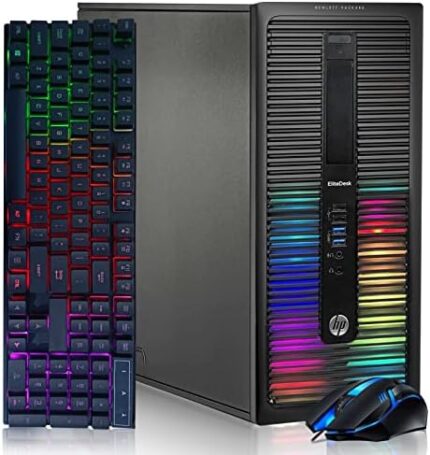 HP RGB Gaming PC Desktop Computer - Intel Quad I7-4770 up to 3.9GHz, GeForce GTX 1660 Super 6G, 32GB Memory, 1TB SSD, RGB Keyboard & Mouse, WiFi & Bluetooth 5.0, Win 10 Pro (Renewed)