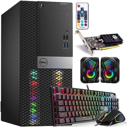Dell RGB Gaming Tower Computer - Intel Core i5 6th Gen, NVIDIA GTX 1050 Ti 4GB GDDR5, 16GB DDR4 Ram, 512GB SSD, Prebuilt Gaming Desktop PC with Built-in WiFi & RGB Set, Windows 10 Pro (Renewed) Black